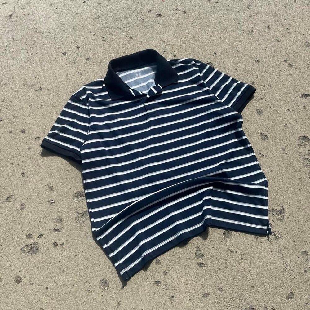 Uniqlo Striped Old Money Y2K Polo Tee Shirt